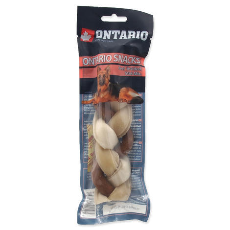 ONTARIO Rawhide Snack Braided Stick Mix 17,5 cm 1ks - 1